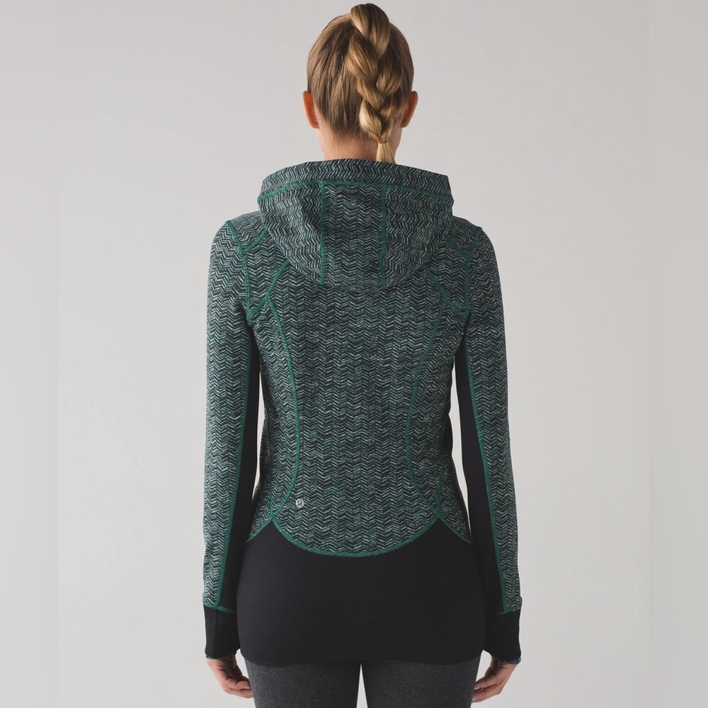 Lululemon Daily Practice Jacket Irregular Spacebone Sea Mist Deep Green / Black - Picture 2 of 16